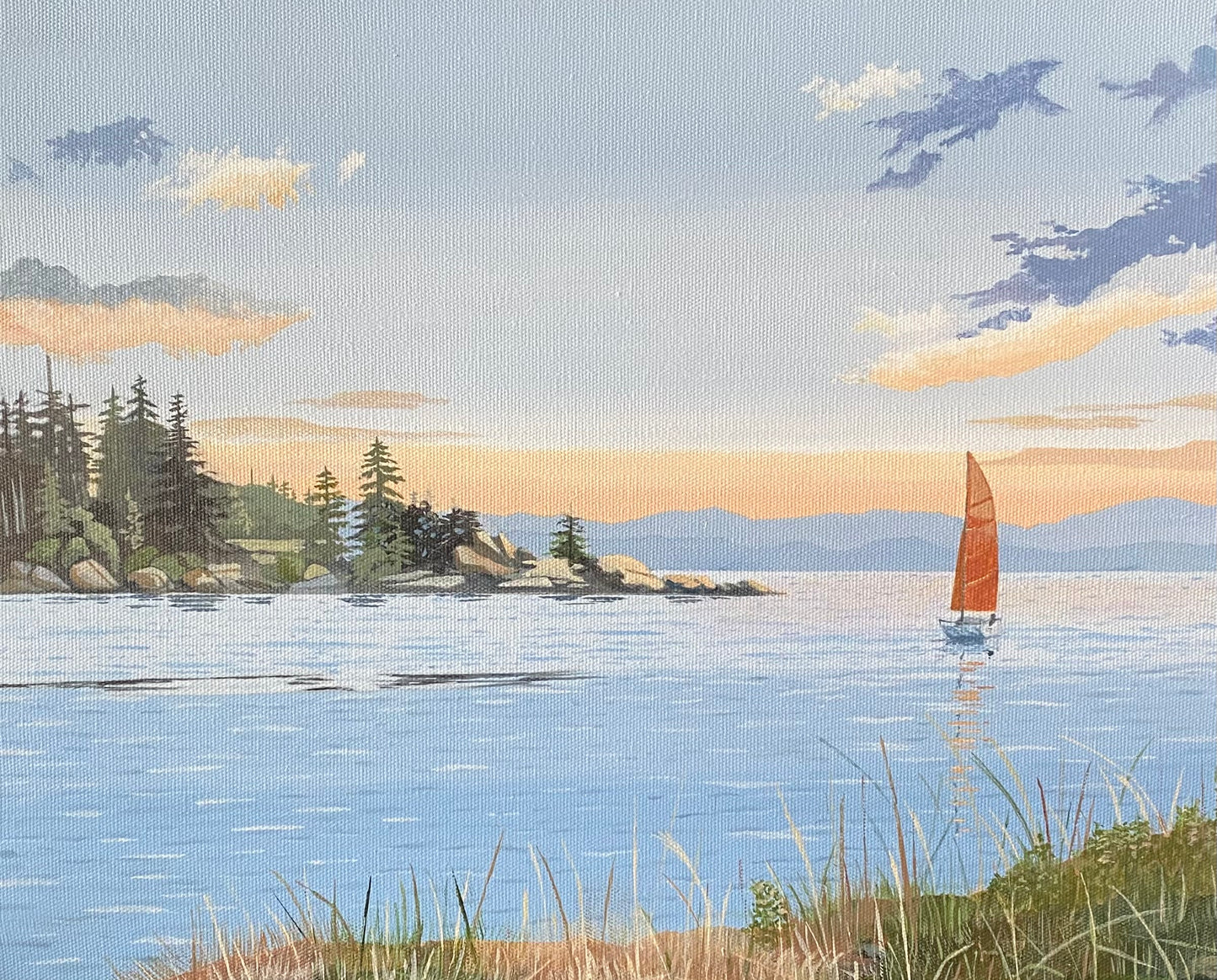 Sunset Sail 16"x 20" original acrylic $975