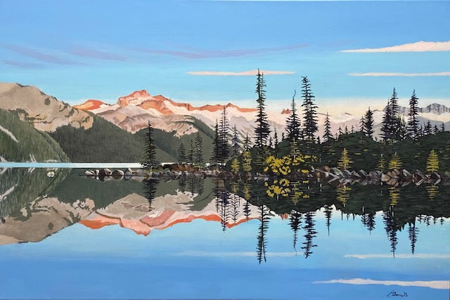 Reflection- original acrylic on canvas - 30" x 20" framed - $2400.00
