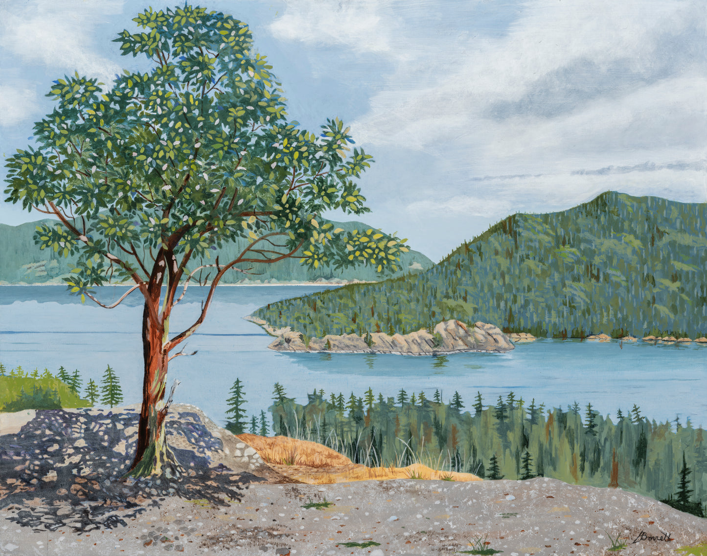 Sentry over Samson Narrows- Original acrylic 28" x 22"