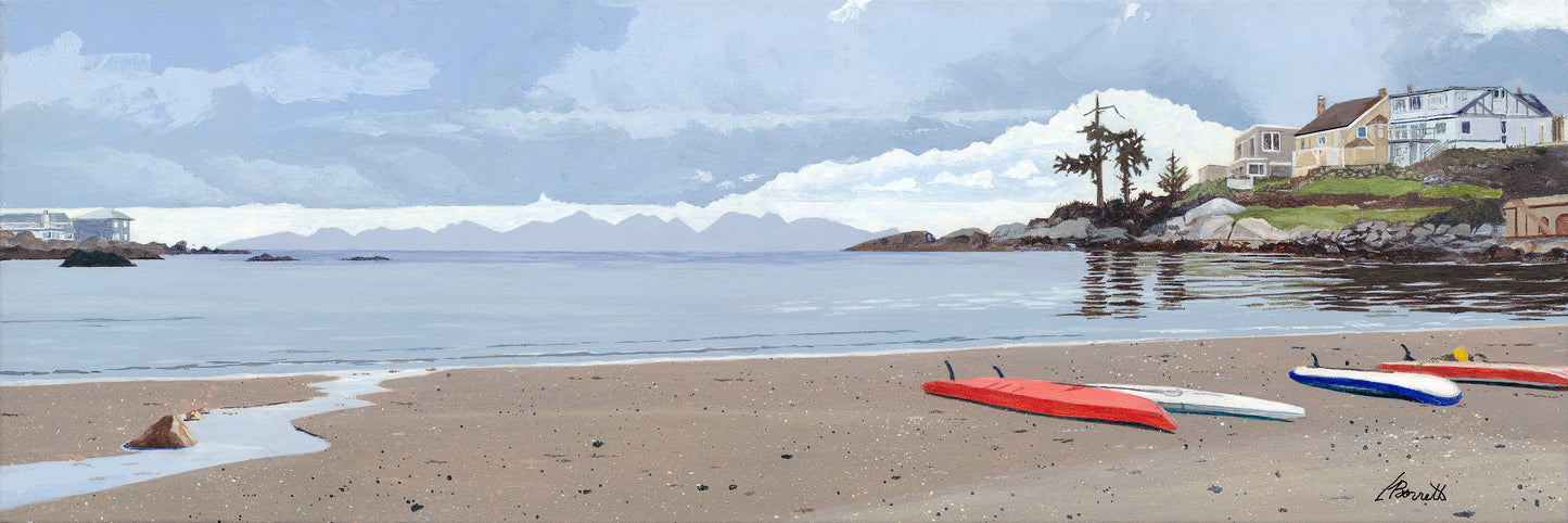 Gonzales Beach-Acrylic Giclee 30" x 10" $280