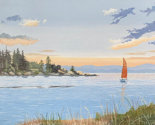 Sunset Sail 16"x 20" original acrylic $975