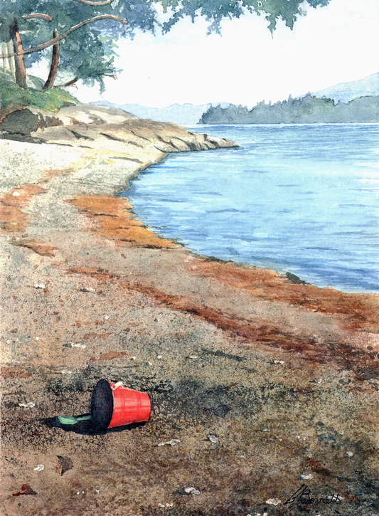 Bucket Left Behind - Watercolour Original - (SOLD)